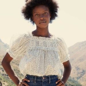 Doen Frances top in Blue Baby Kate size medium